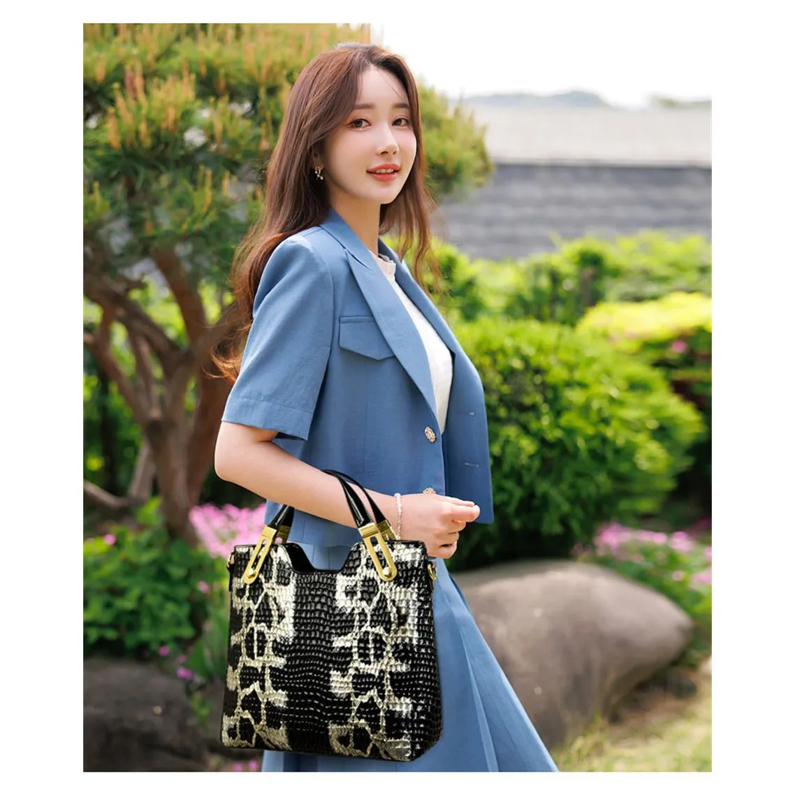 AlliCroco Sequined Zipper Shoulder Bag