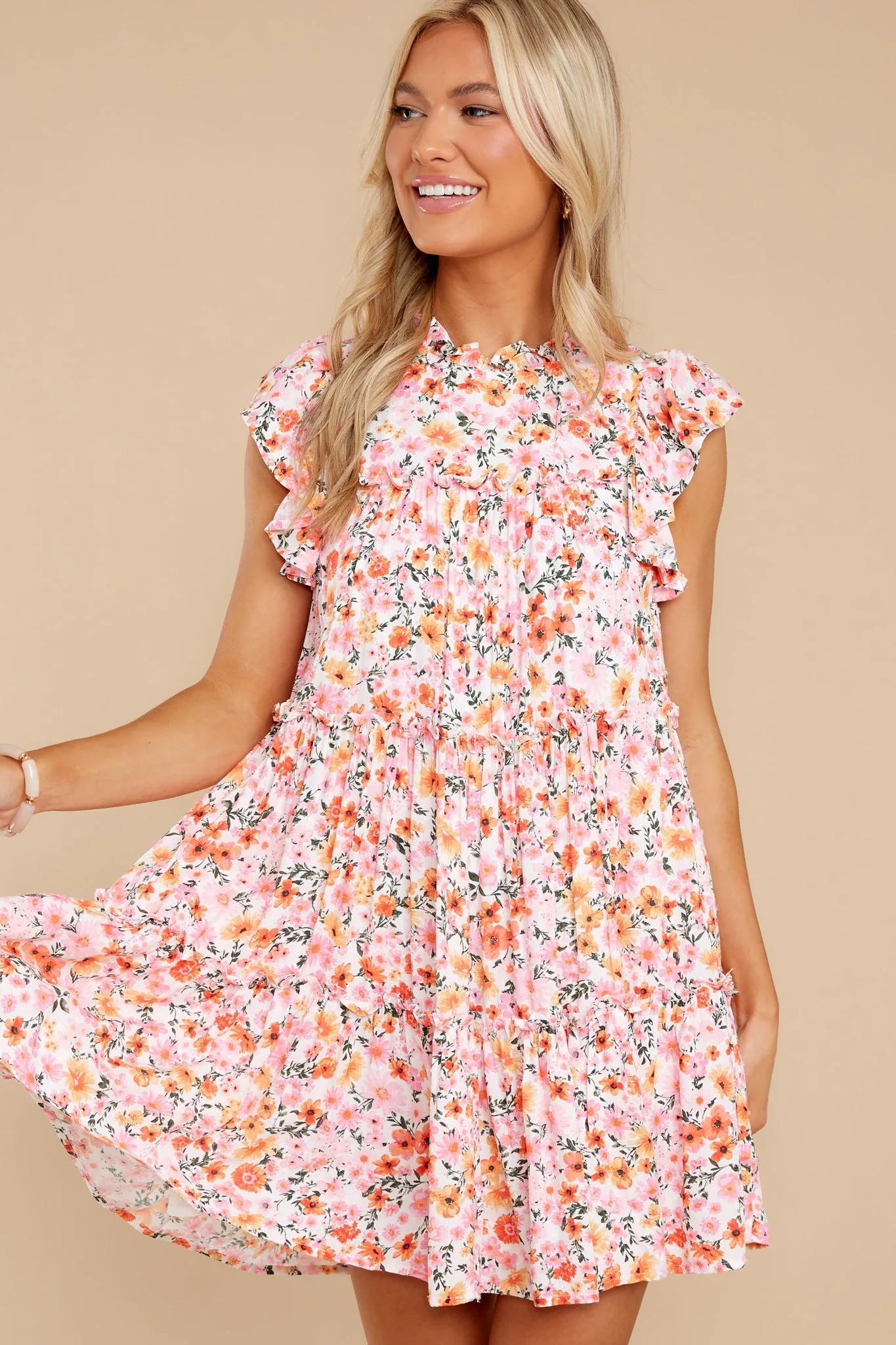 Beautiful Blossoms Pink Floral Print Dress