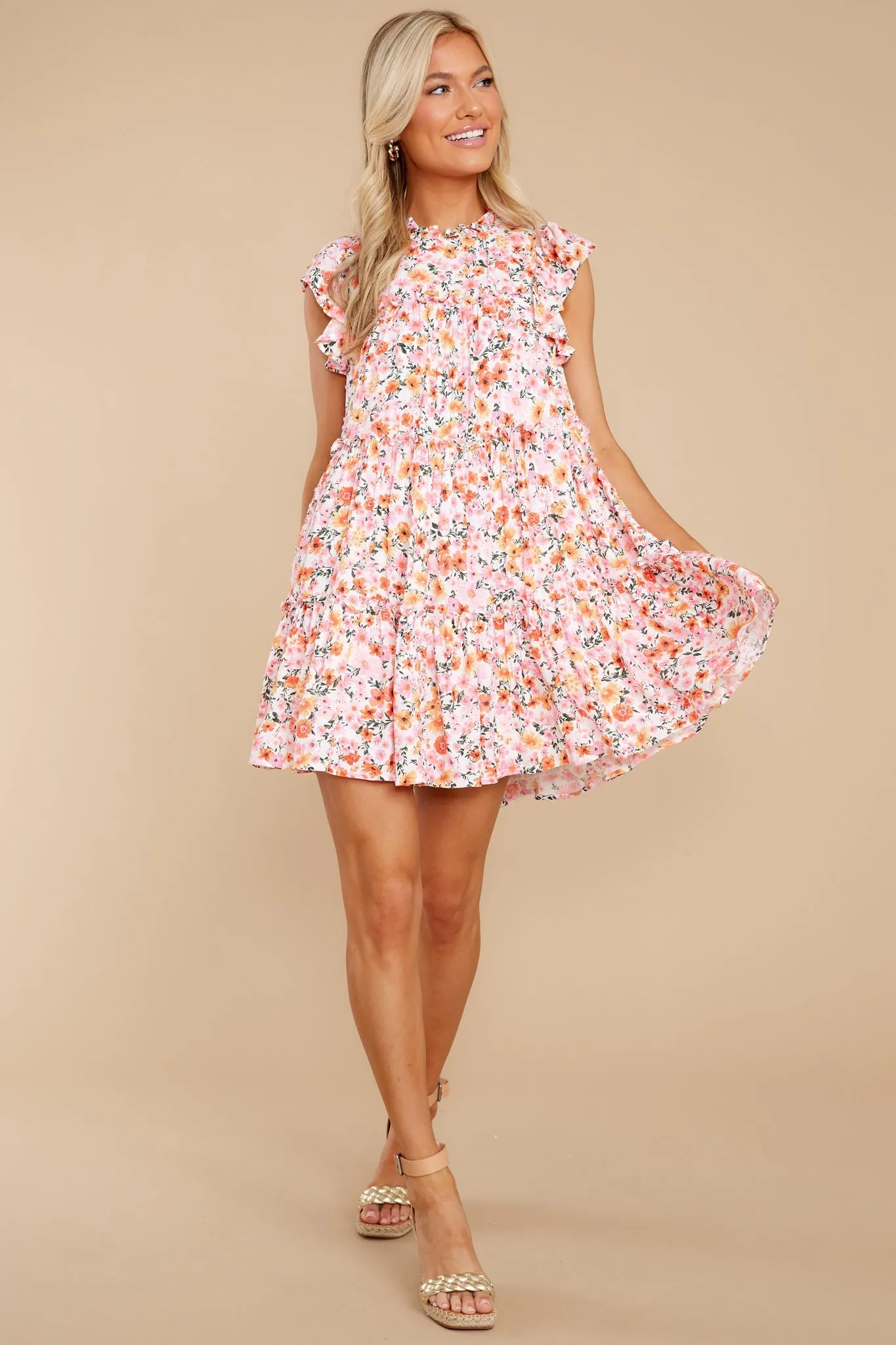 Beautiful Blossoms Pink Floral Print Dress