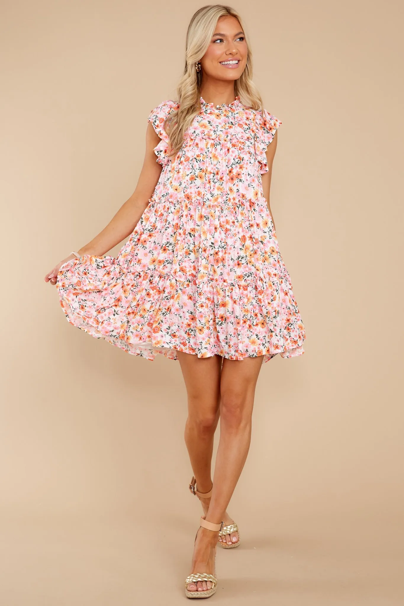 Beautiful Blossoms Pink Floral Print Dress