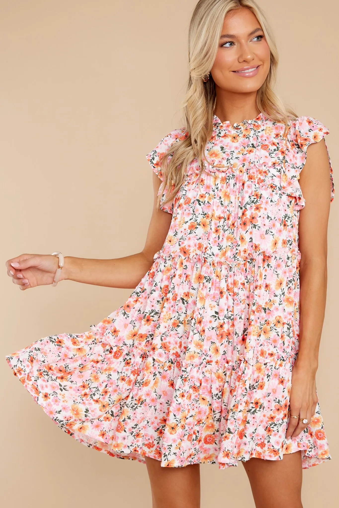 Beautiful Blossoms Pink Floral Print Dress