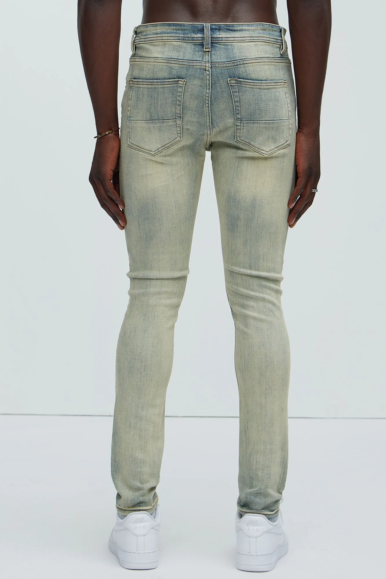 Bet On It Ripped And Repair Skinny Jeans - Medium Wash