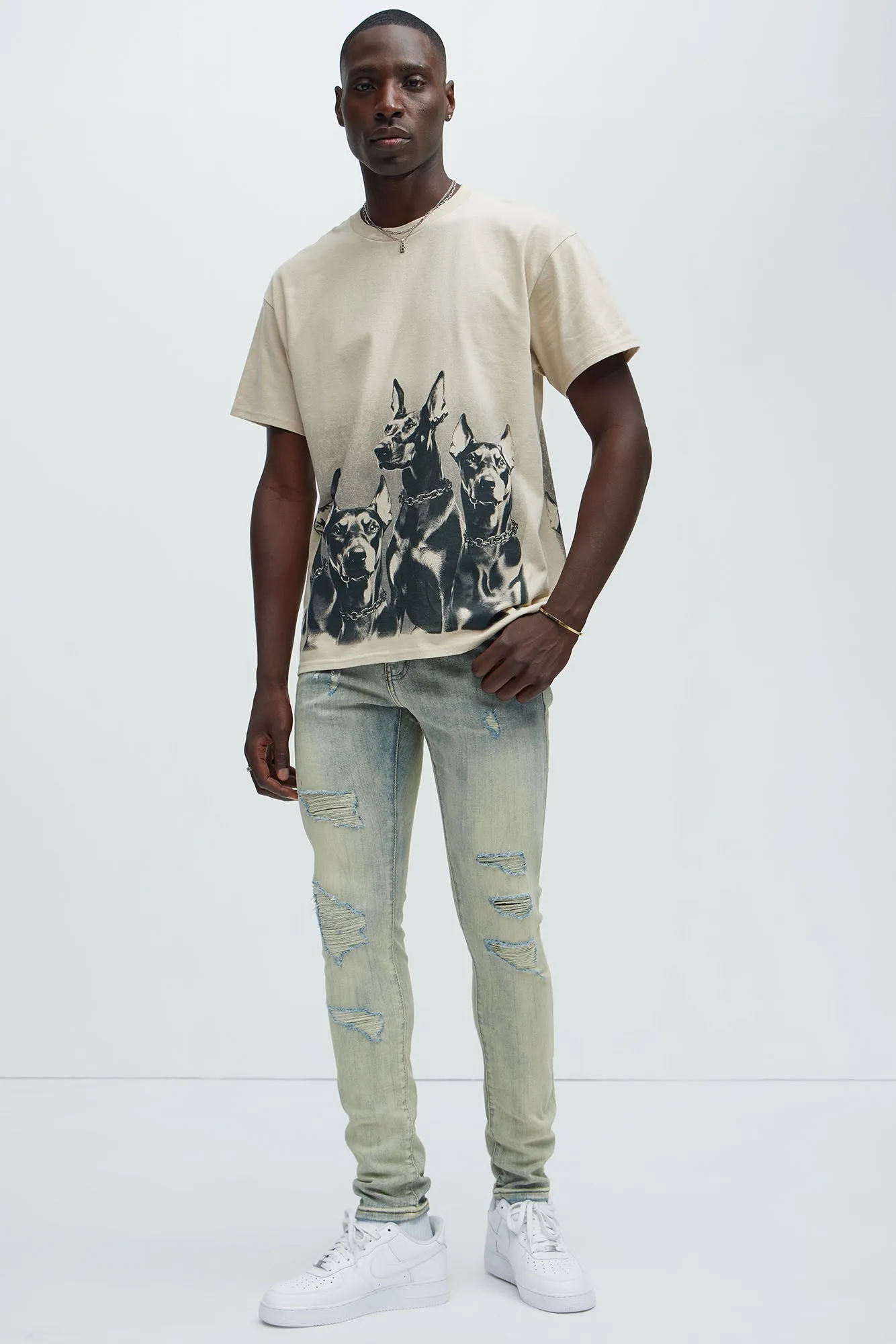 Bet On It Ripped And Repair Skinny Jeans - Medium Wash