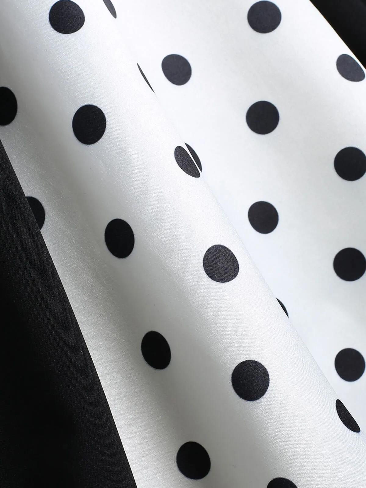 Black 1950s Polka Dot Patchwork Dress