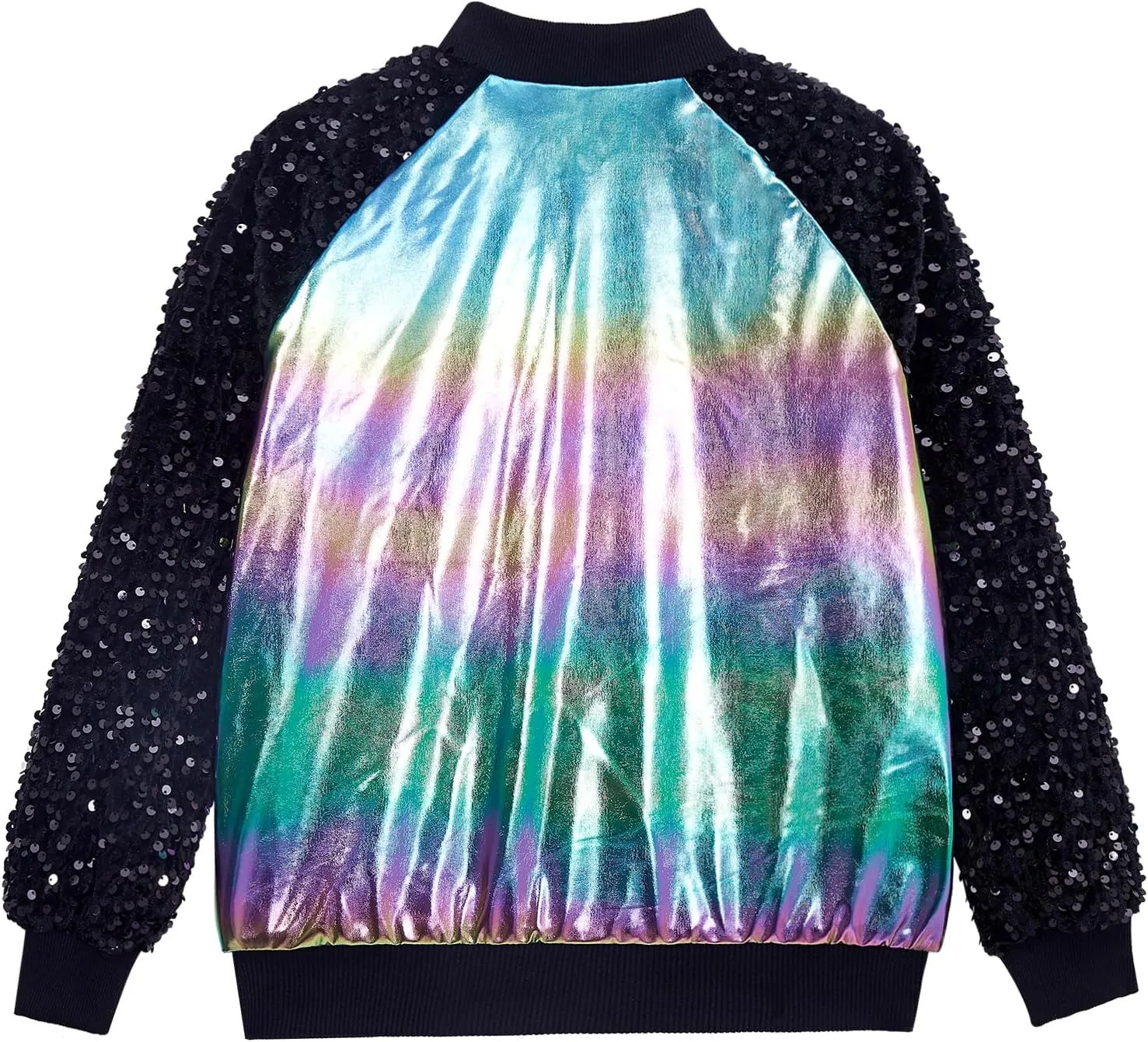 Boys Sequin Jackets Trendy Sparkle Sleeve Bomber Varsity for Kids Glitter Birthday Jacket Coat Shiny Boy Clothes
