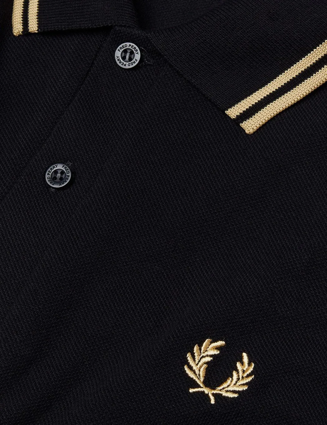 Fred Perry Twin Tipped Long Sleeve Polo Shirt - Black