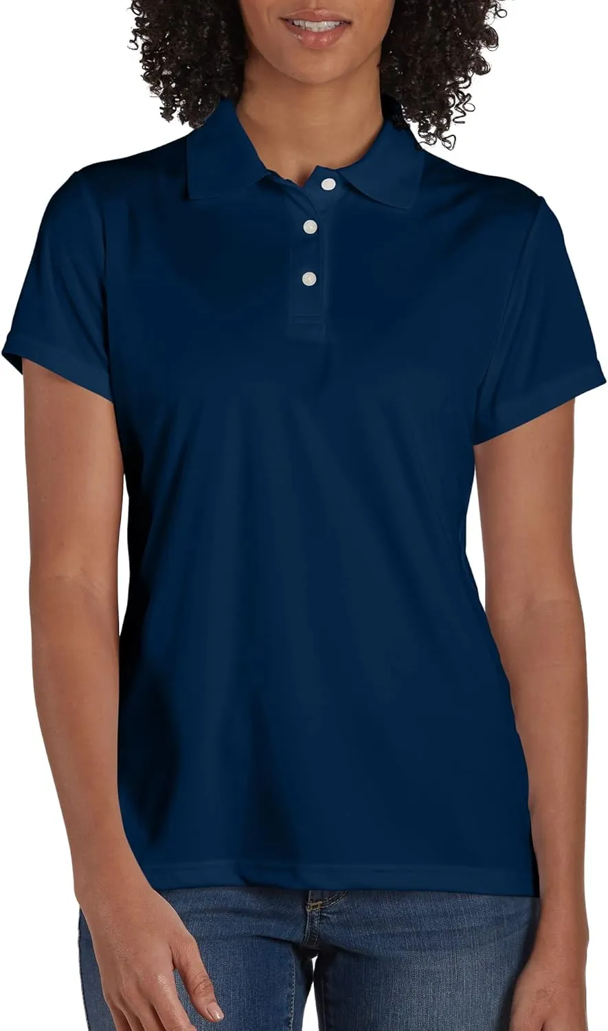 Hanes Sport Women's Cool DRI Performance Polo,Navy,Large