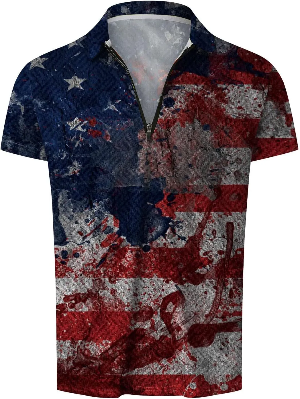 LCMTWX Polo Shirts for Men American Patriotic Flag Shirt 4th of July Patriotic Polo Shirt for Men Fashion Leisure Seaside