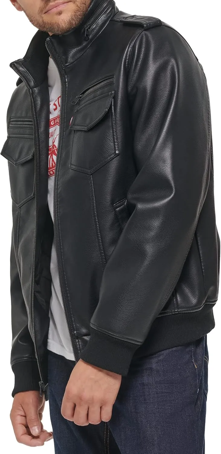 Levi's Men's Faux Leather Aviator Bomber Jacket (Regular & Big & Tall Sizes)