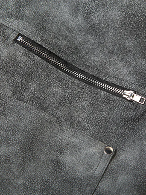 Loose Wide Leg High-Waisted Split-Joint Zipper Pants Trousers