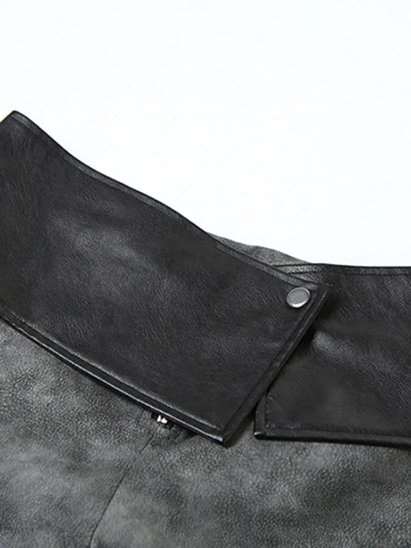 Loose Wide Leg High-Waisted Split-Joint Zipper Pants Trousers