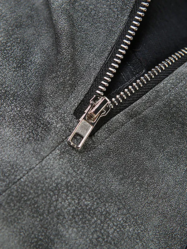 Loose Wide Leg High-Waisted Split-Joint Zipper Pants Trousers