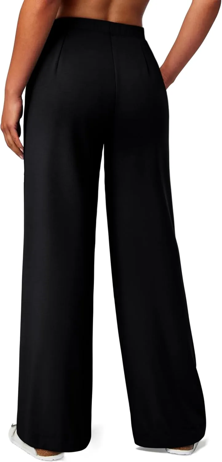 NIMIN Trousers Pants for Women Stretchy High Waisted Business Casual Slacks for Work Wide Leg Pleated Pull On Pants
