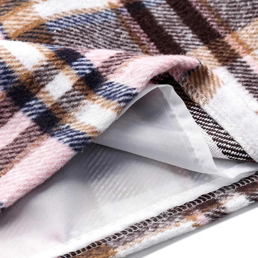 Plaid Mini Skirt for Women High Waist A Line Bodycon Pencil Fall Skirts Comfy Wool Mini Skirts Sexy Plaid Skirt