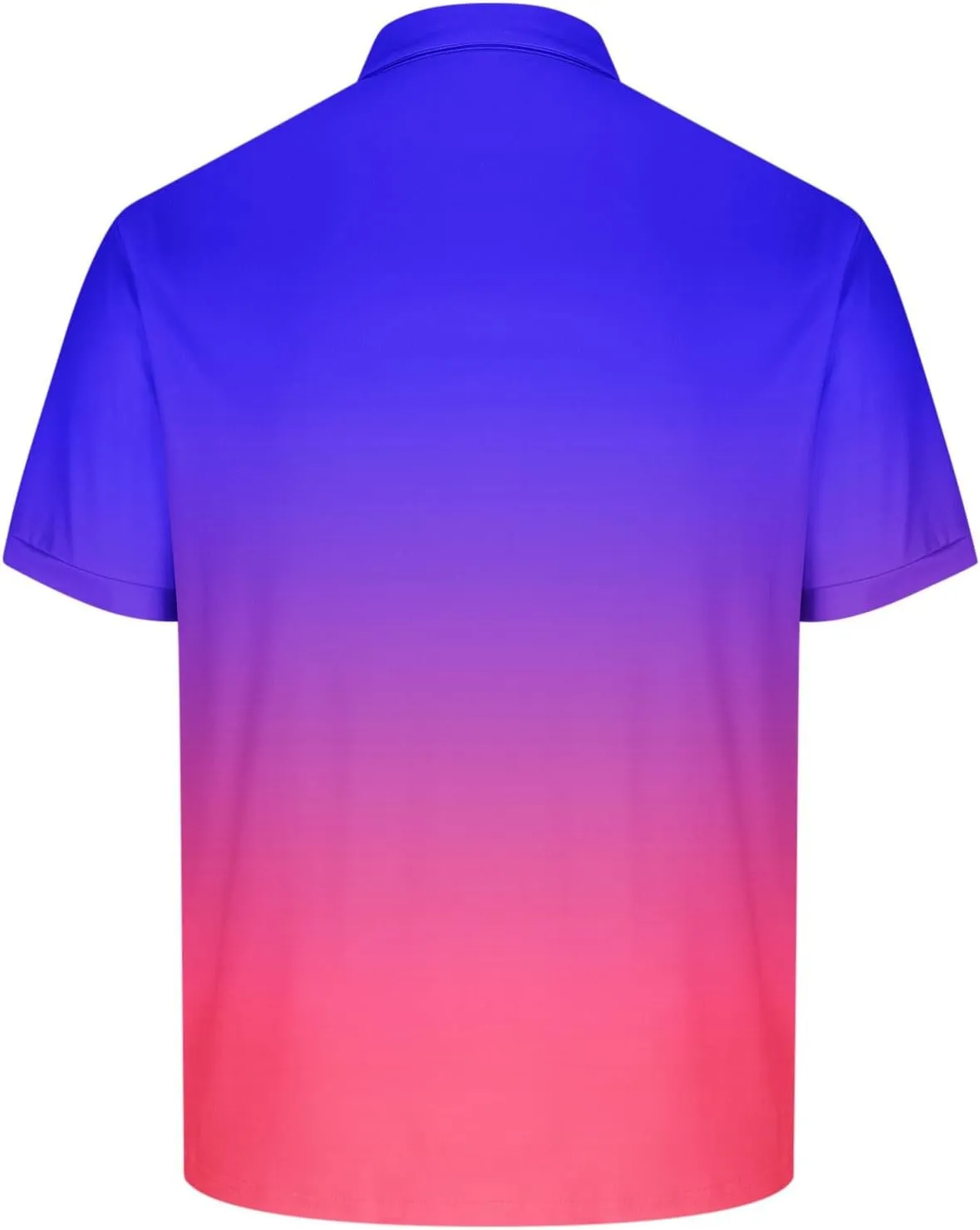 Polo Shirts for Men Short Sleeve Button Down Collar Gradient Tees Dressy Casual Business Work Tshirt Summer Golf Tops