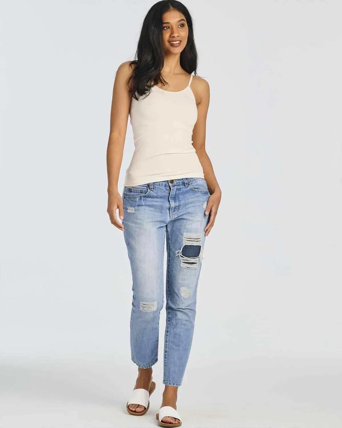 Real Essentials 5 Pack: Women's Ribbed Spaghetti Strap Camisole Seamless Tank Top