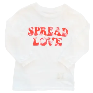 Retro Brand - Spread Love SLIM Long-Sleeve Tee in White