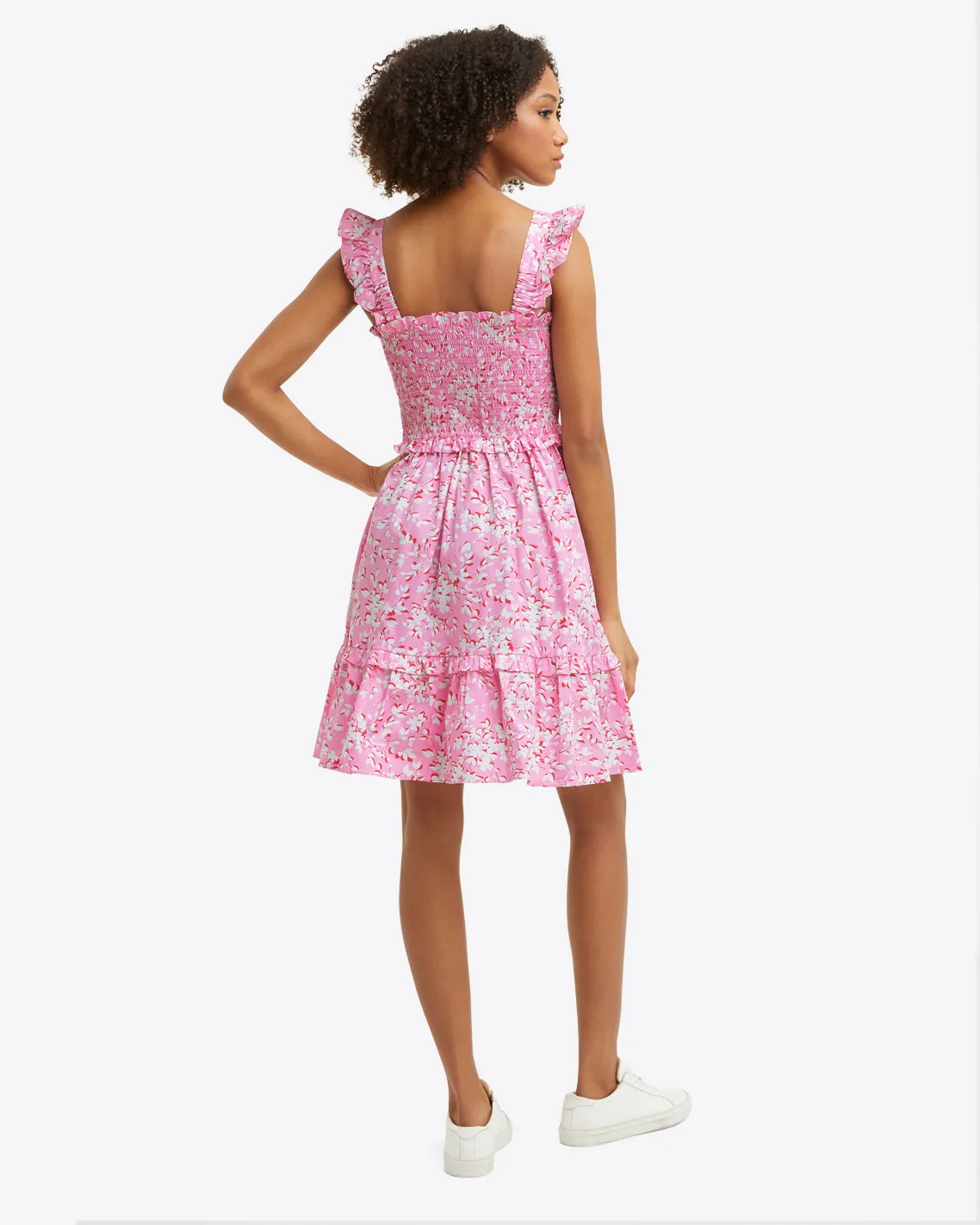 Shania Smocked Dress in Pink Shadow Floral