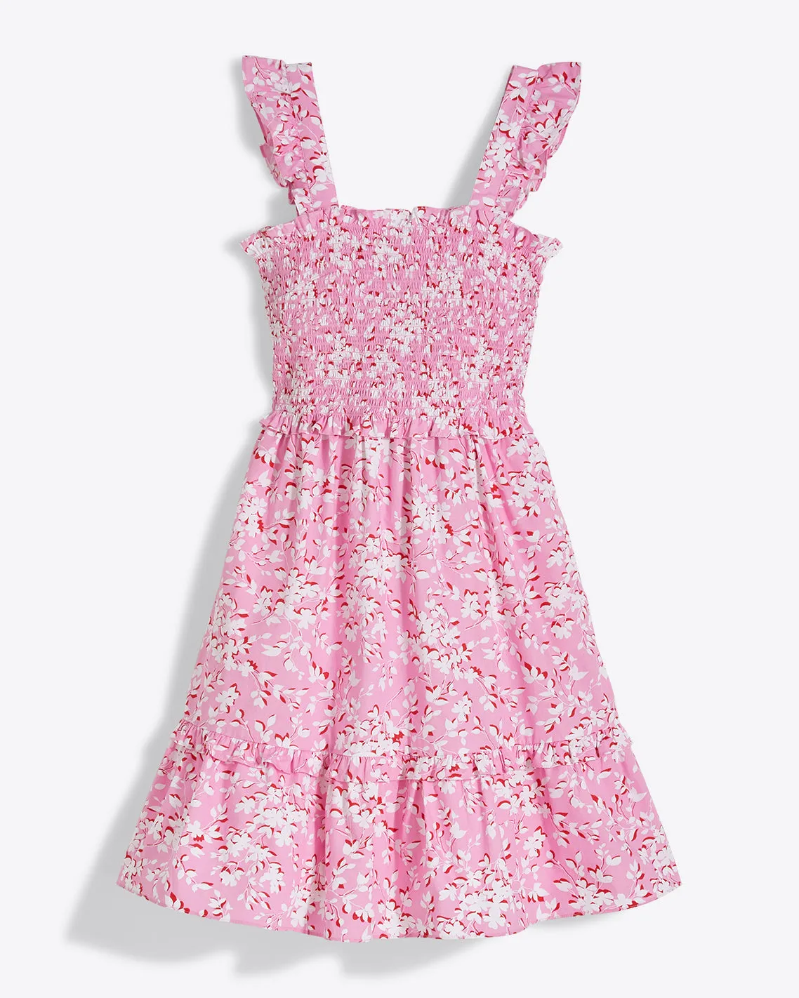 Shania Smocked Dress in Pink Shadow Floral