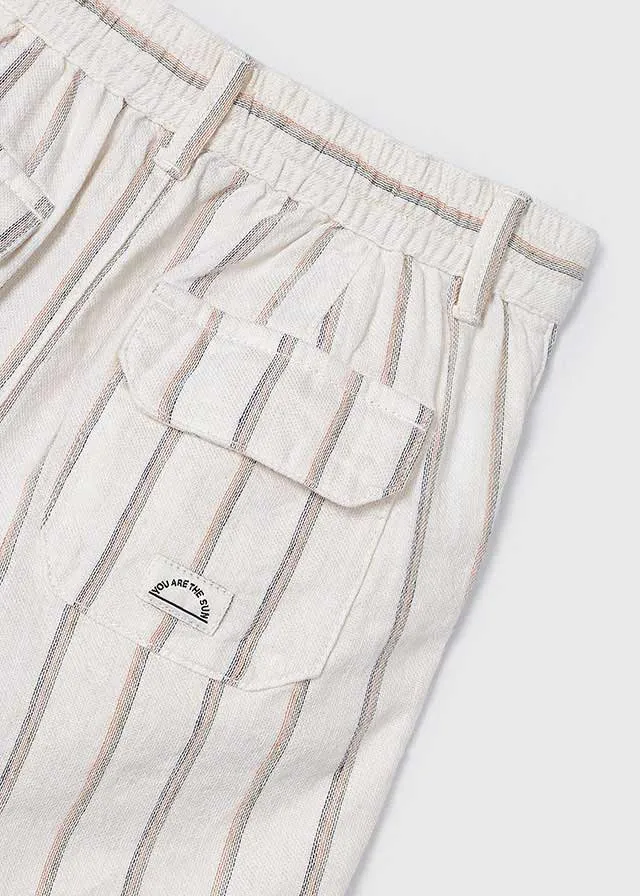 SS24 Mayoral Boys Ivory Striped Shorts Set 3119