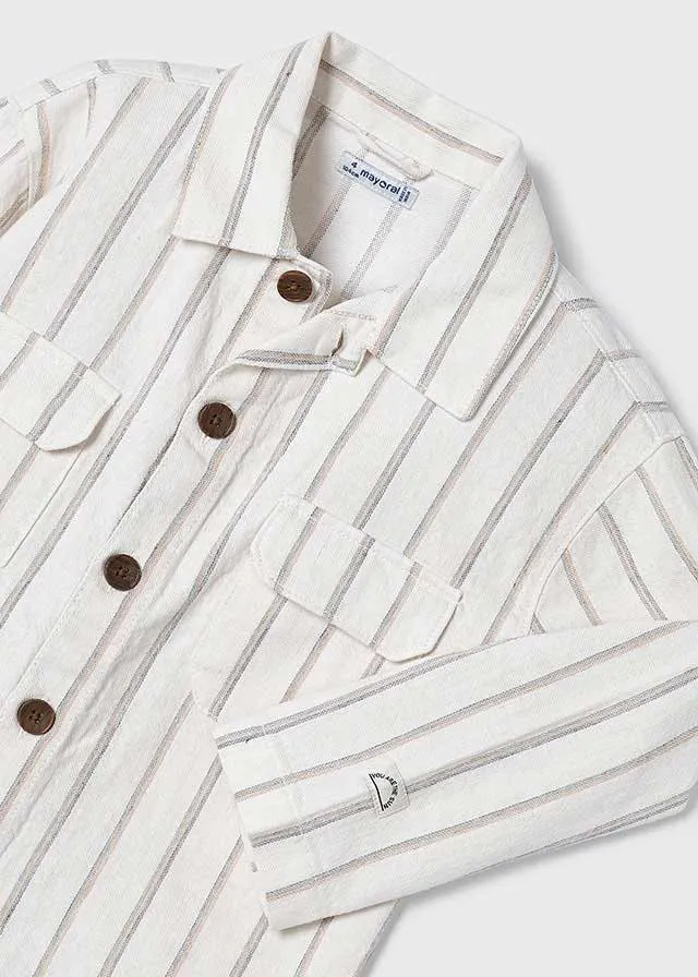 SS24 Mayoral Boys Ivory Striped Shorts Set 3119