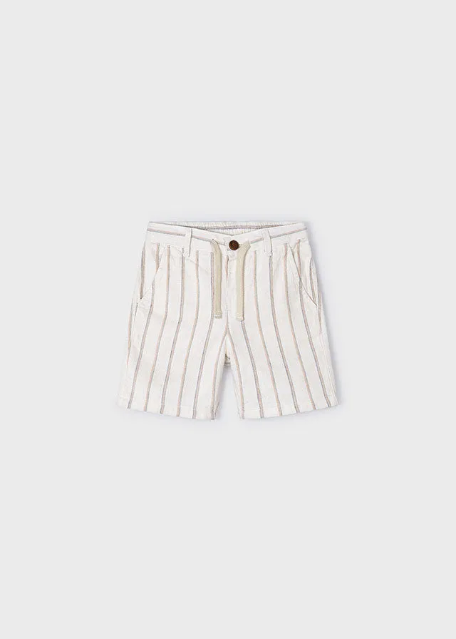 SS24 Mayoral Boys Ivory Striped Shorts Set 3119