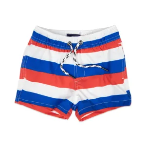 Striped swim short 4 way stretch