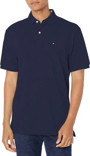 Tommy Hilfiger Men's Short Sleeve Polo Shirt in Regular Fit, Classic Navy, X-Large