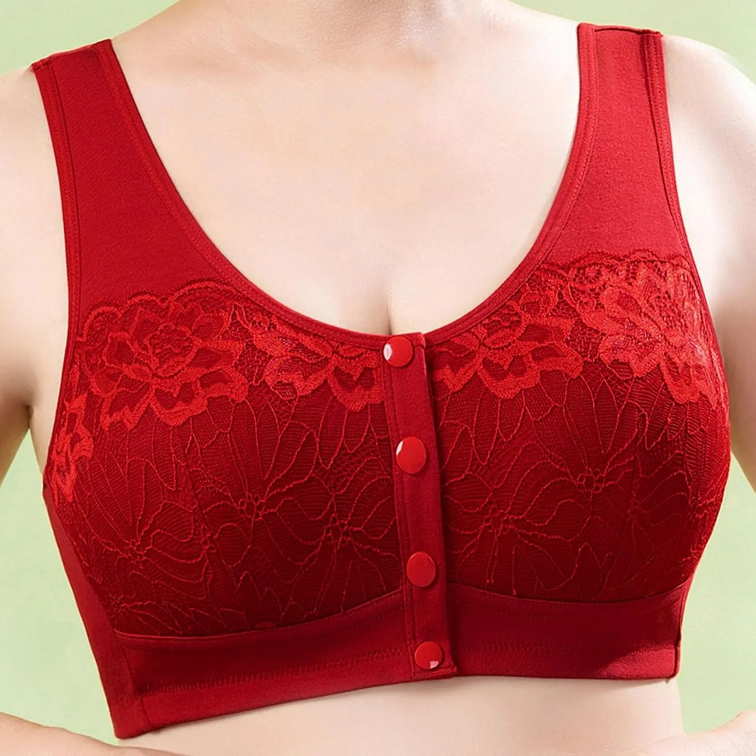 Womens Front Closure Bras High Support Everyday Bra Comfortable Convenient Cotton Bras for Older Women Sports Bralette