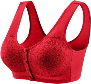 Womens Front Closure Bras High Support Everyday Bra Comfortable Convenient Cotton Bras for Older Women Sports Bralette