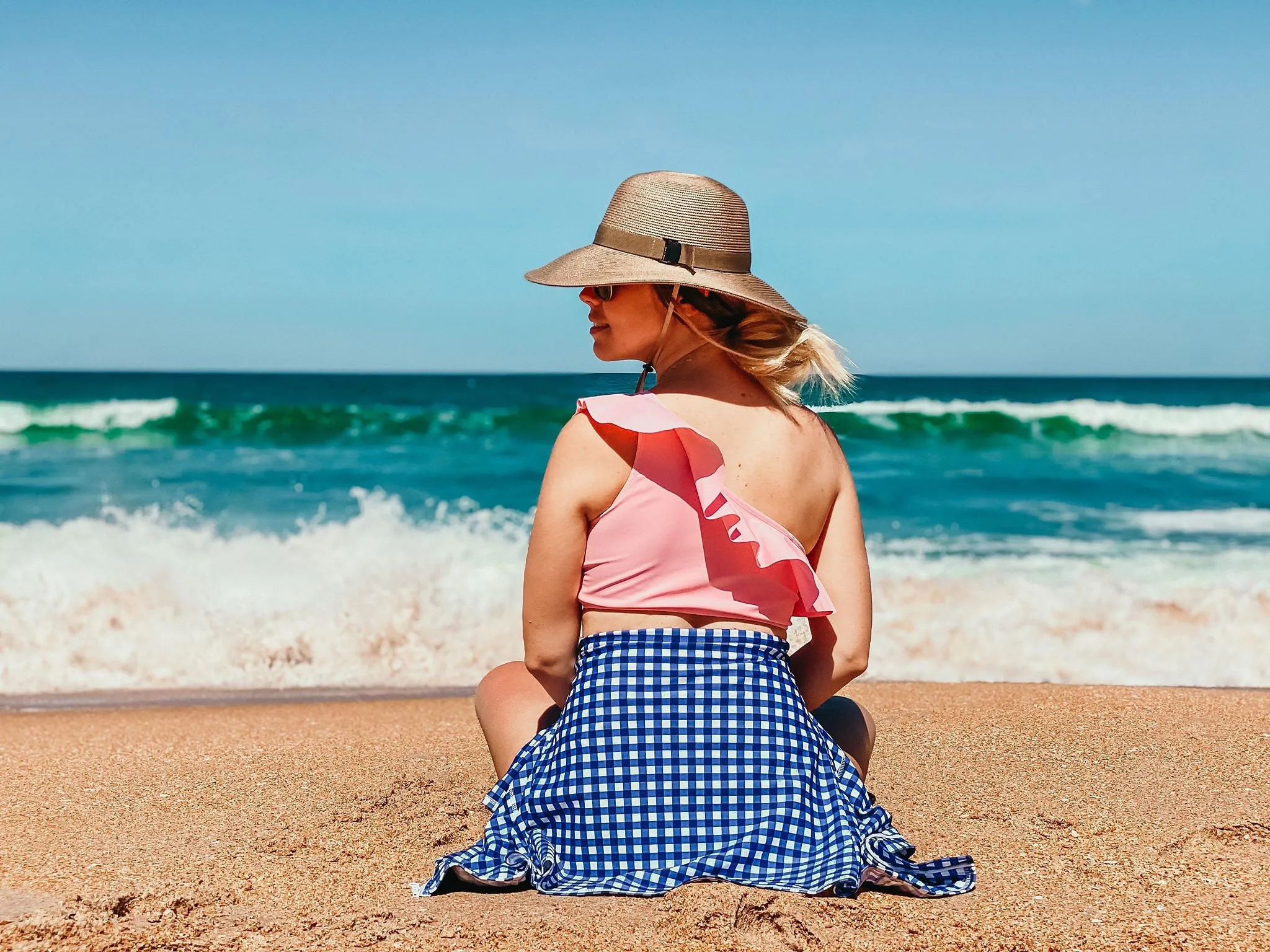 Women's One-Shoulder Bikini Top - “Pink”