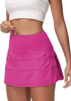 Women's Tennis Skirts High Waisted Athletic Golf Skorts with Pockets Skirts for Women Casual Workout Built-in Shorts