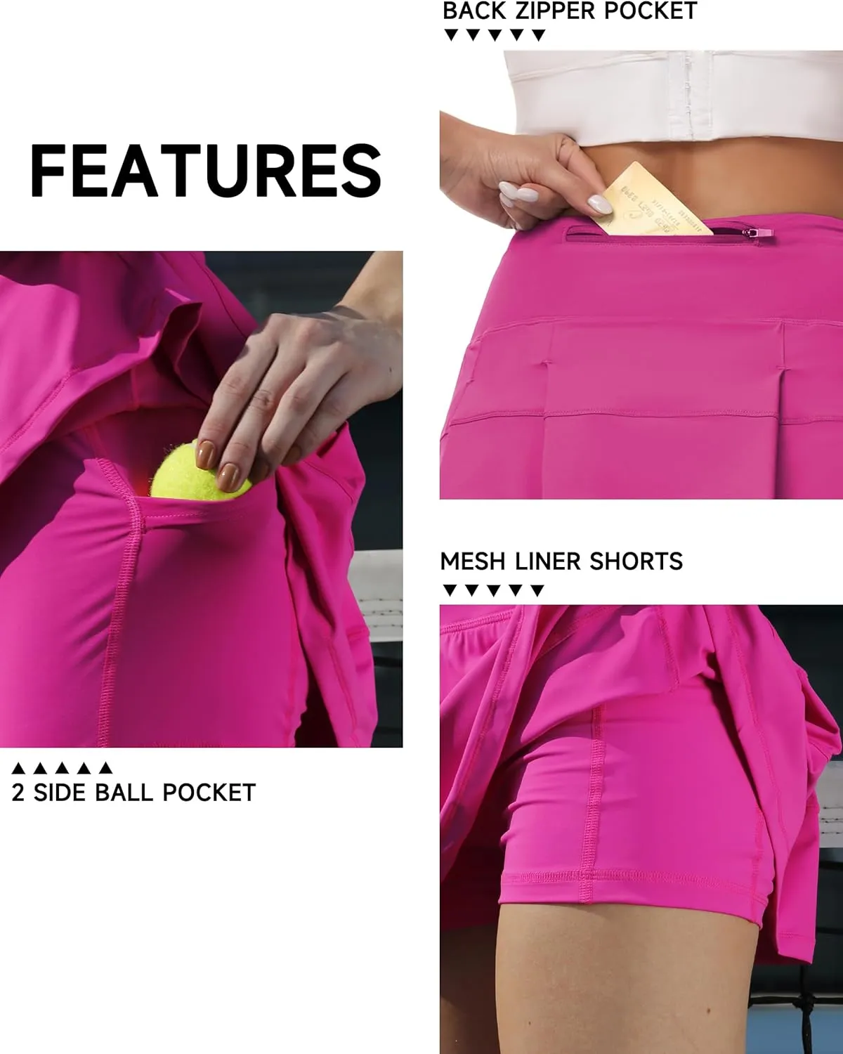 Women's Tennis Skirts High Waisted Athletic Golf Skorts with Pockets Skirts for Women Casual Workout Built-in Shorts