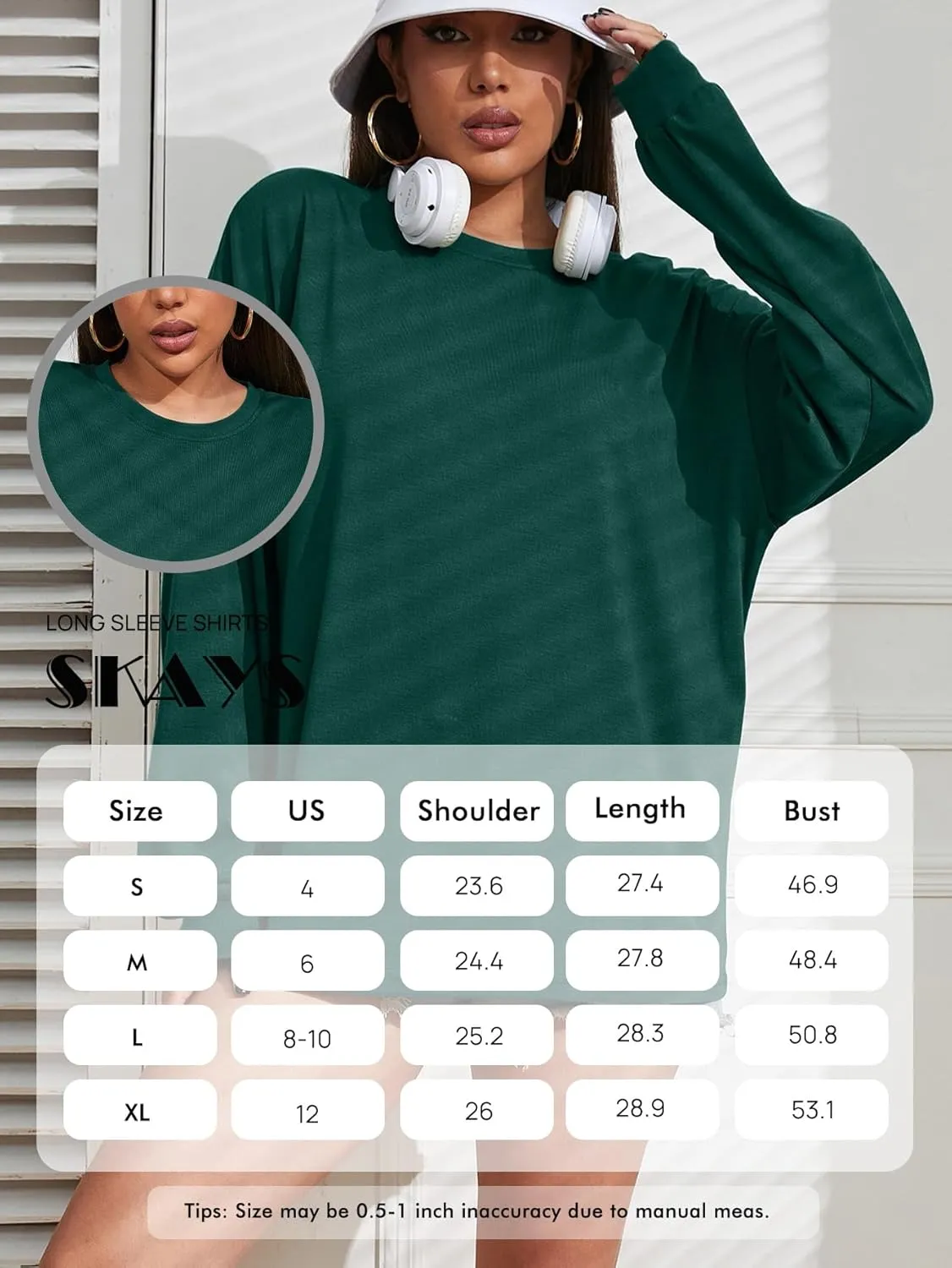 Womens Tops Long Sleeve Shirts Solid Drop Shoulder Tee Casual Basic Crewneck Tee Loose Blouses