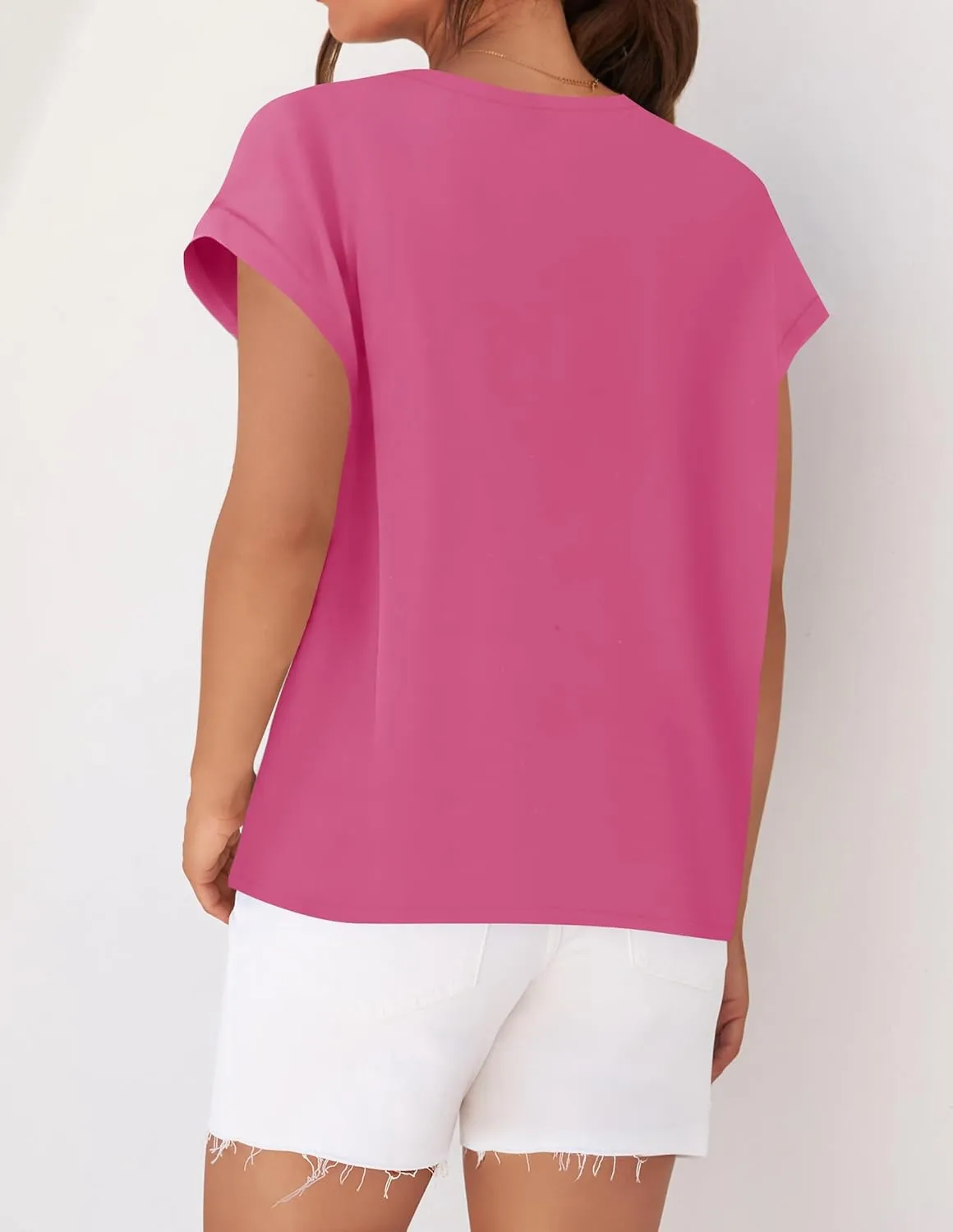 ZESICA Womens Summer Cap Sleeve Crewneck Tops Casual Loose Striped T-Shirts Basic Tees